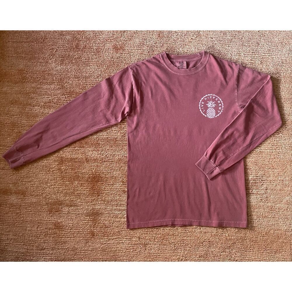 Comfort Colors Unisex Pineapple Graphic Long Sleeve T Shirt Small Cotton